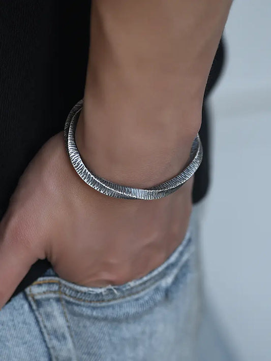 999 Sterling Silver Mobius Ring Bracelet for All