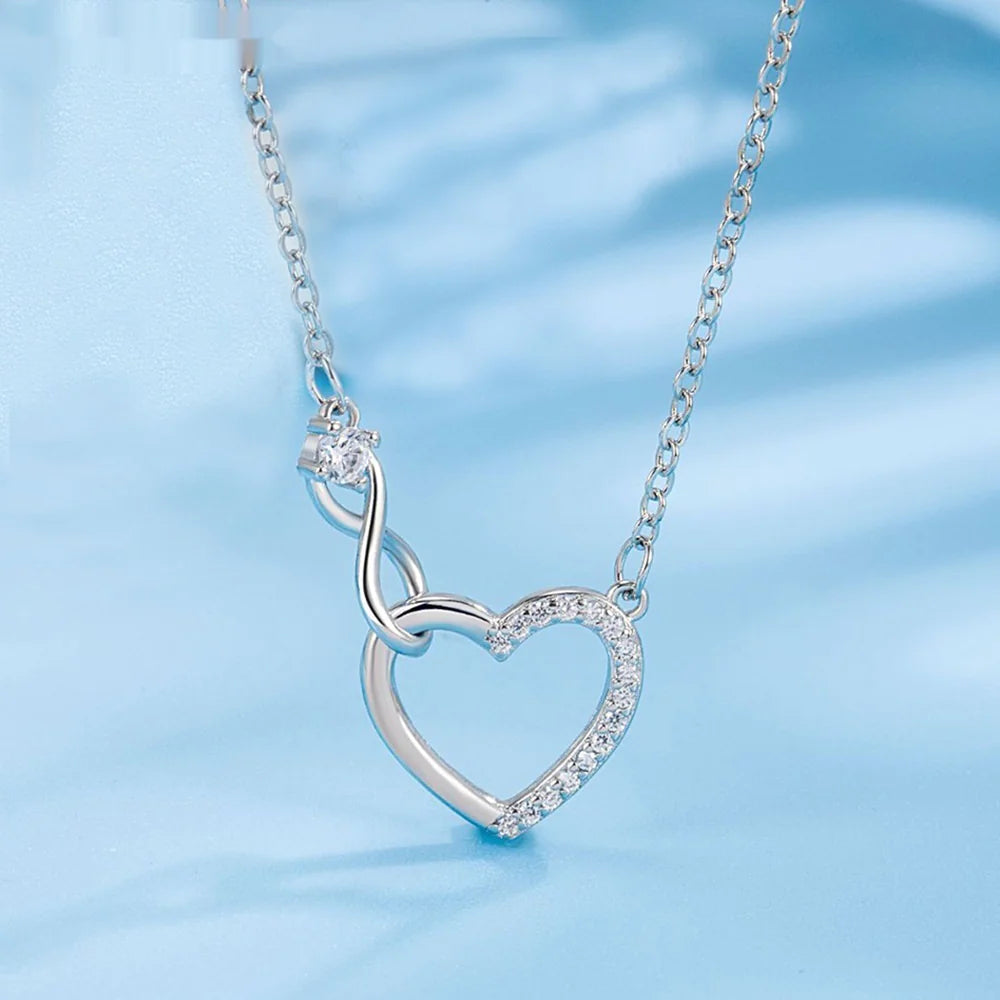 Eternal Love Silver Hoop Necklace