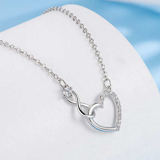 Eternal Love Silver Hoop Necklace