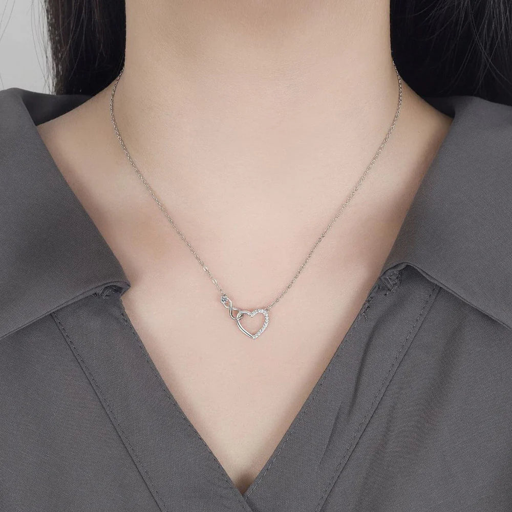 Eternal Love Silver Hoop Necklace