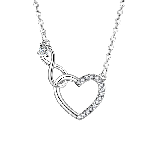 Eternal Love Silver Hoop Necklace