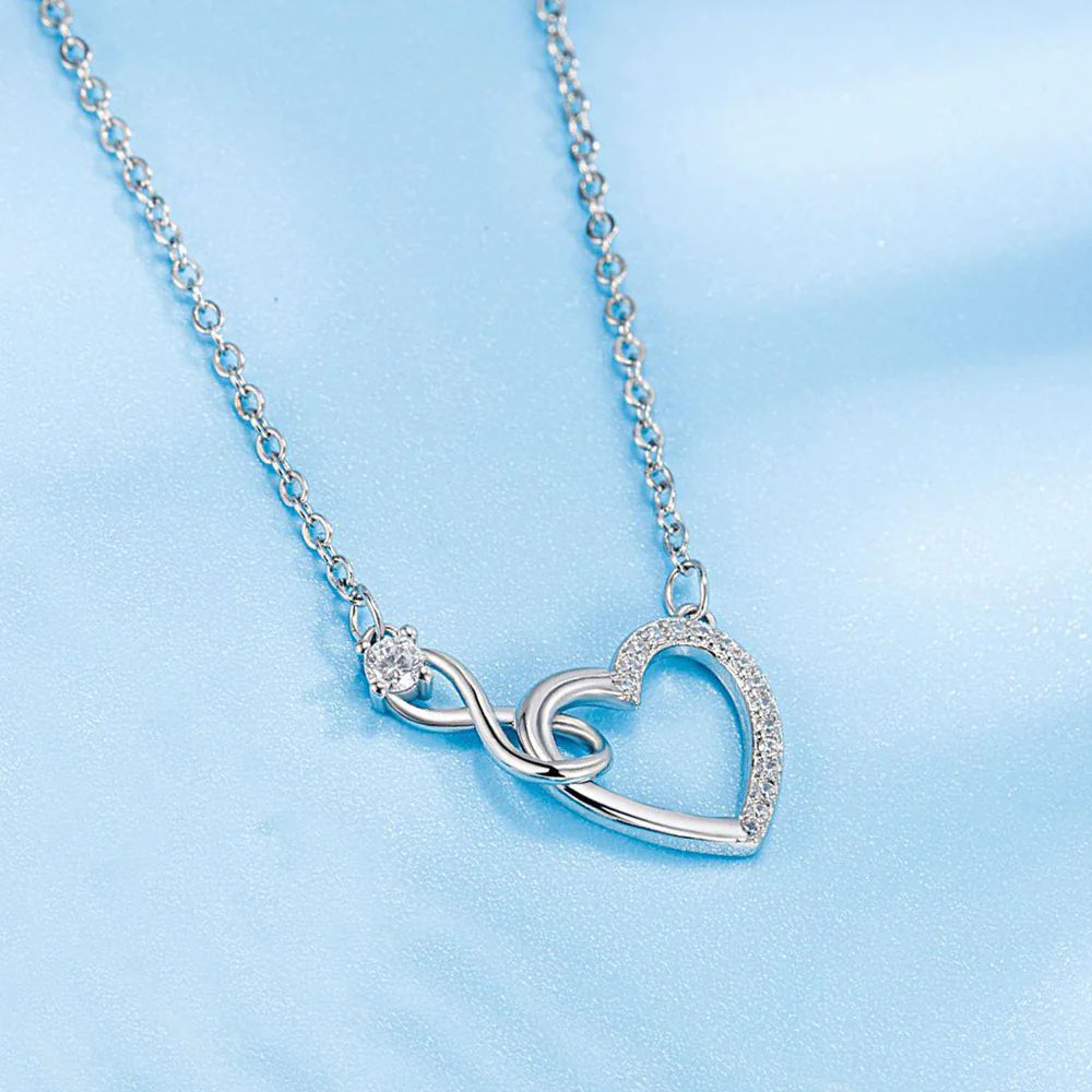 Eternal Love Silver Hoop Necklace