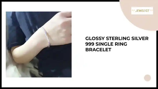 Glossy Sterling Silver 999 Single Ring Bracelet by@Outfy