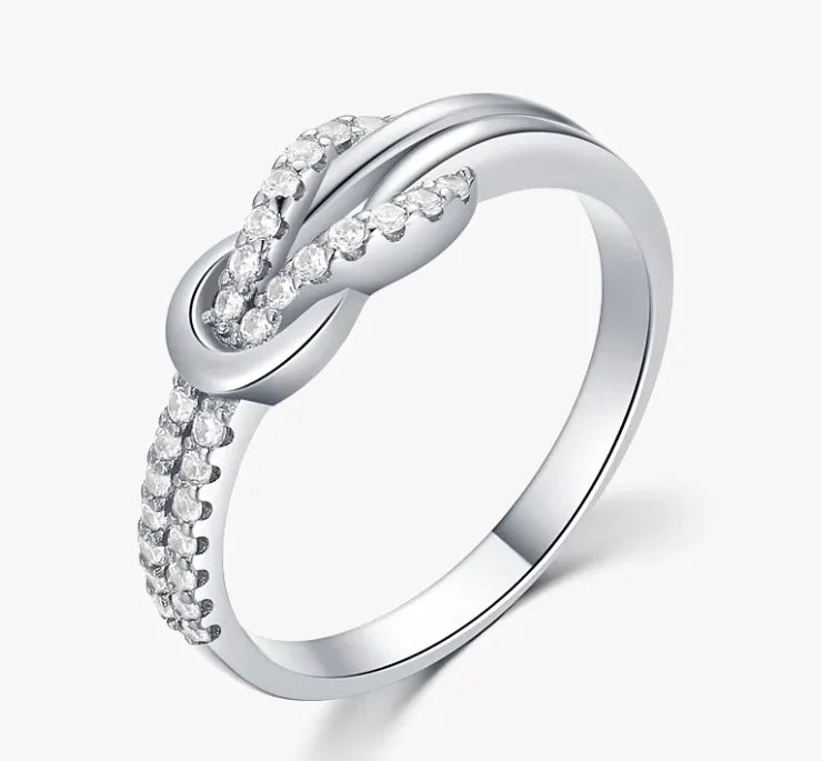Elegant Silver Knot Ring