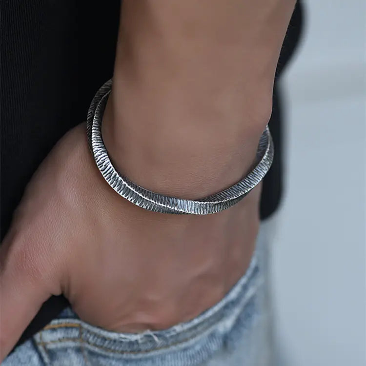 999 Sterling Silver Mobius Ring Bracelet for All