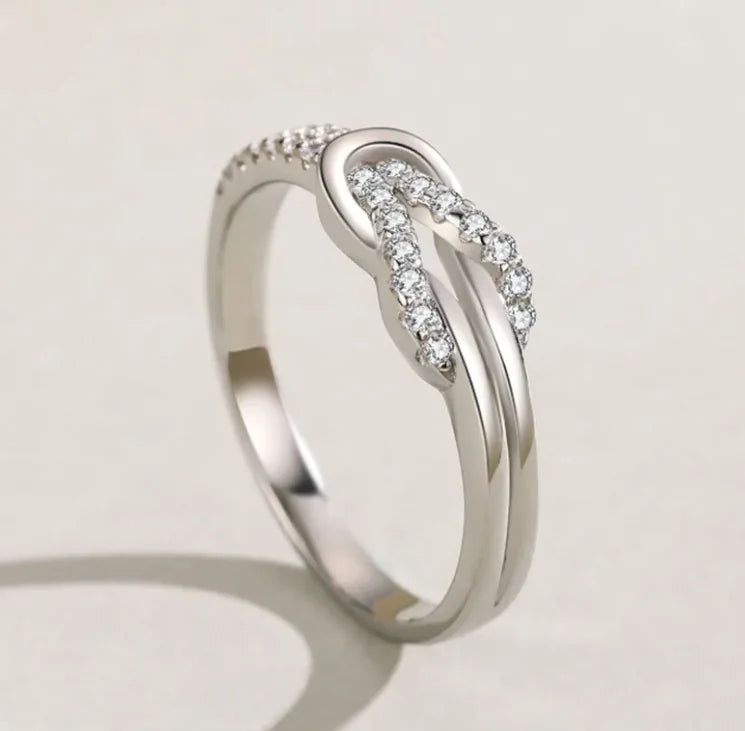 Elegant Silver Knot Ring